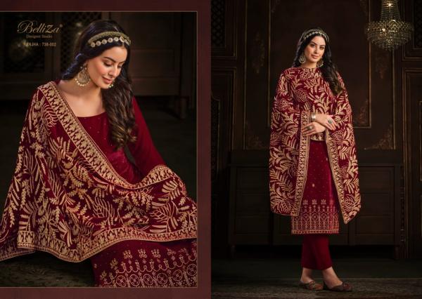 Belliza Ranjha Premium Velvet Designer Wear Winter Collection 